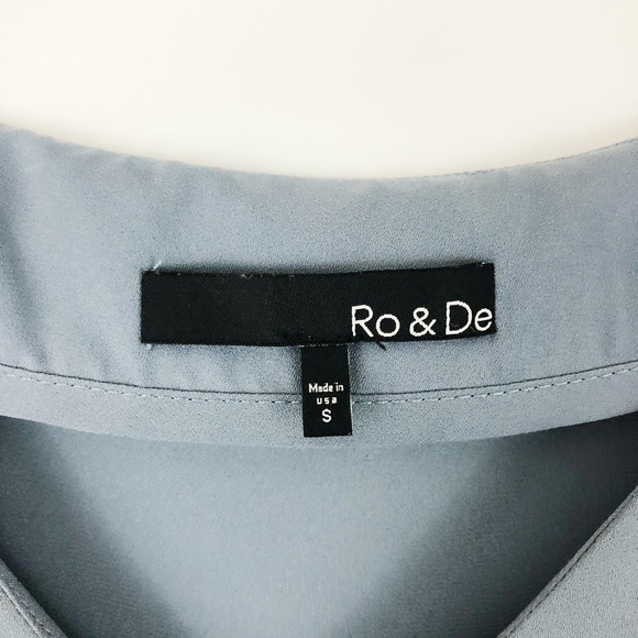 Ro & De Dusty Blue Short Sleeve Blouse |C - Picture 2 of 9